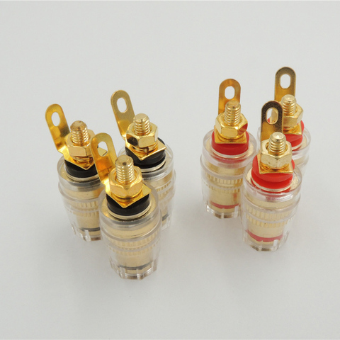 10pcs High Quality Gold Binding Post Banana Jack Plug for Speaker Amplifier Cable Terminals Copper 4MM 32mm ► Photo 1/1