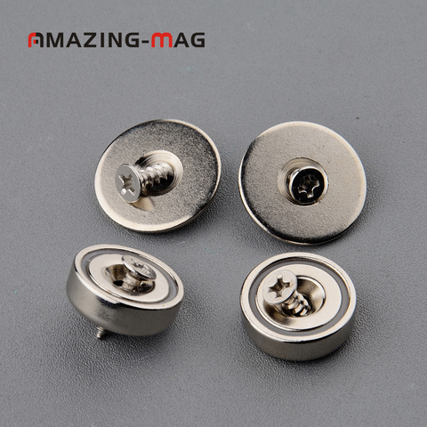 6Pcs 13KG Powerful Neodymium Countersunk Magnet Catch D20*7mm Rare Earth NdFeB NiCuNi Cabinet Latch Set Magnetic Mount Catch ► Photo 1/6