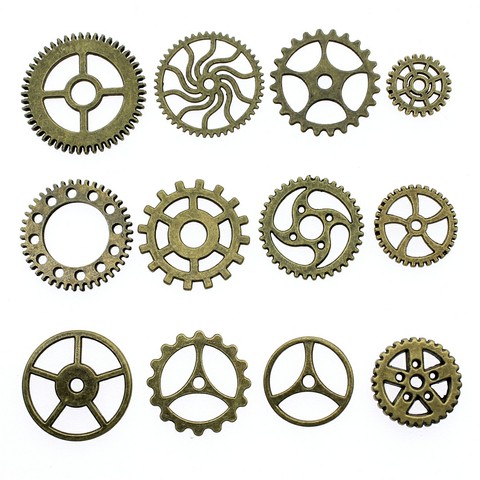 10pcs/lot Antique Bronze Color Steampunk Gear Charm Pendants Jewelry Accessories Steampunk Gear Charms For Jewelry Making ► Photo 1/1