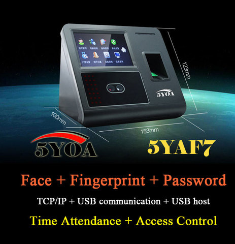 Face Facial Recognition Fingerprint TCP IP Attendance Access Control Device Biometric Time Clock Recorder Employee Digital AF7 ► Photo 1/1