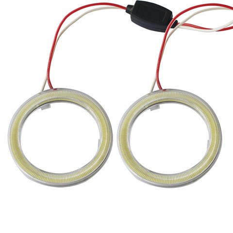 2 pieces Halo Rings Angel Eye car Headlight COB 60/70/80/90/100/110/120 mm Lampshades Bright auto drl Angel Eyes Motorcycle 12v ► Photo 1/6