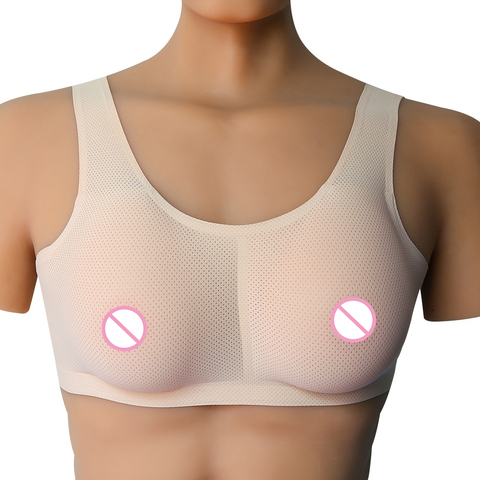False breast medical grade silicone forms fake boobs Artificial Breasts with sexy bra crossdresser drag queen shemale tits chest ► Photo 1/6