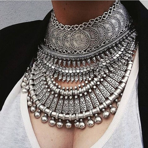 Ztech Collar Coin Necklace & Pendant Vintage Crystal Maxi Choker Statement Collier female Boho Big Fashion Women Jewellery Gifts ► Photo 1/6