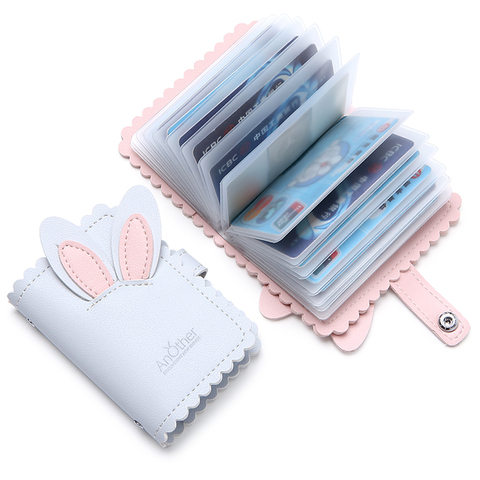 Lovely Cartoon Rabbit Card Case Business Card Holder Women Credit Passport Card Bag ID Passport Card Wallet 2022 Pink White ► Photo 1/6