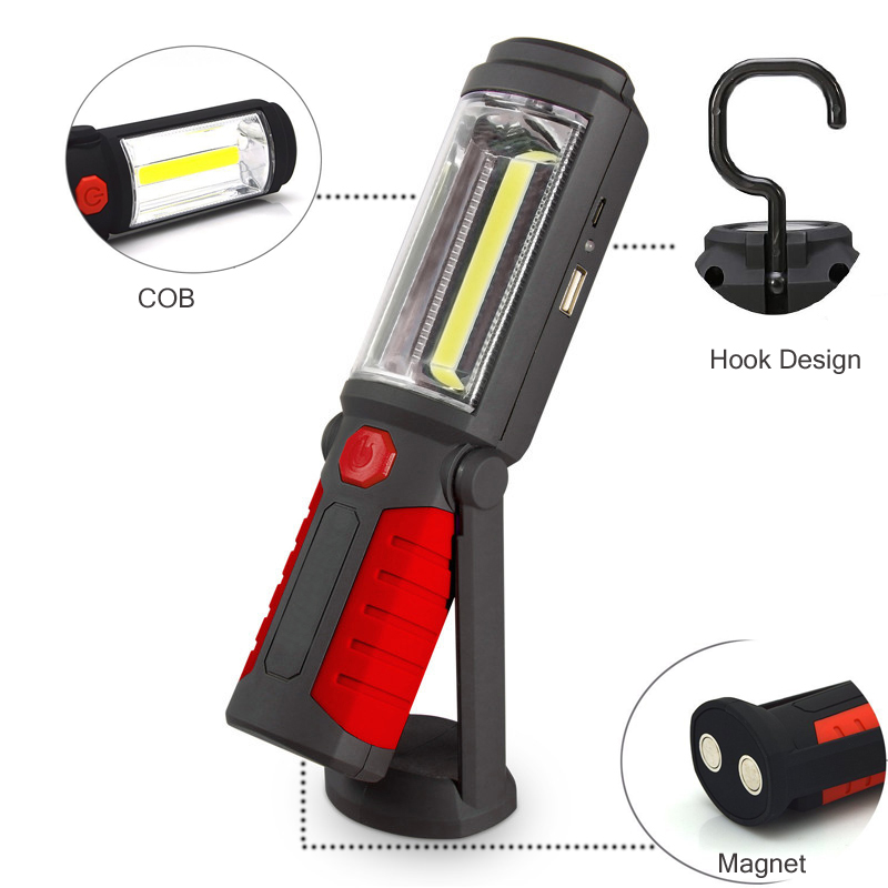 Rechargeable Work Lights LED Work Light Hanging Hook 5 Modes Magnetic USB  Rechargeable Flashlight Portable Working Flash Light - AliExpress