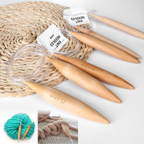 15mm/20mm/25mm Crochet Hooks Circular Bamboo Thick Knitting Needles Double  Pointed Yarn Dyed Sewing Tools Knitting Accessory - Price history & Review, AliExpress Seller - Shanghai Fashion Store.1