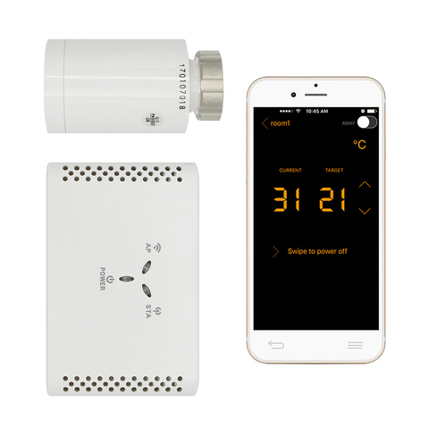 Programmable thermostat digital WIFI by smartphone App thermostatic radiator valve wireless temperature controller ► Photo 1/1