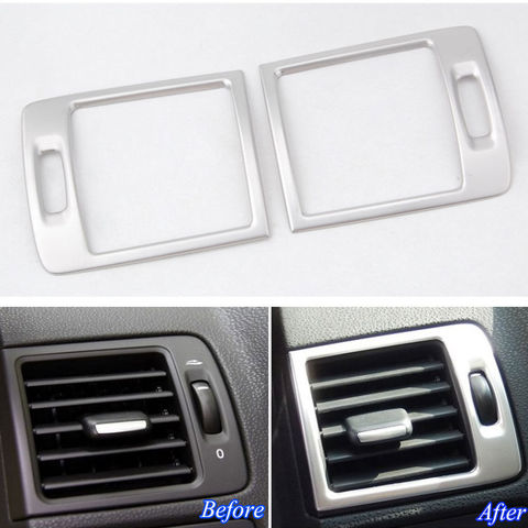 2Pcs Stainless Steel Car Front Side Air Conditioning Vent AC Outlet Cover Trims Frame Fit For Volvo C30 S40 V50 C70 Car Styling ► Photo 1/1