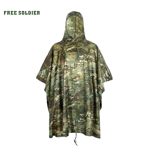 FREE SOLDIER Outdoor tactical military raincoat waterproof for cycling riding camping environmental mat men women's raincover ► Photo 1/6