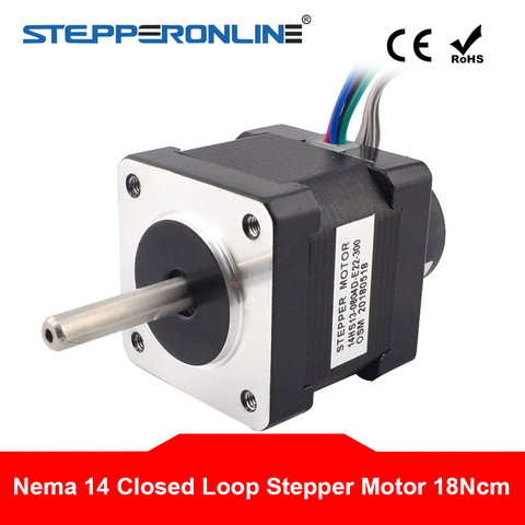 Nema 14 Closed Loop Stepper Motor Bipolar 18Ncm/25.5oz.in 0.80A with Encoder 5VDC 300CPR ► Photo 1/4