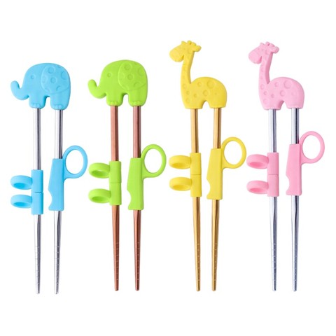 1Pair Stainless Steel Chopsticks For Kids Cartoon Learning Chop Sticks Reusable Training Chopsticks Cute Children Tableware Set ► Photo 1/6