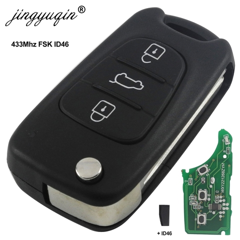 jingyuqin For Hyundai I30 IX35 ELANTRA Tucson SONATA NF 433Mhz ASK ID46 Chip 3 Buttons Flip Folding Car Remote Key Fob ► Photo 1/5