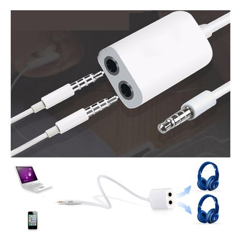 1PC 3.5mm White Double Earphone Headphone Y Splitter Cable Cord Adapter Jack Plug Audio Cable Cellphone Accessories ► Photo 1/6