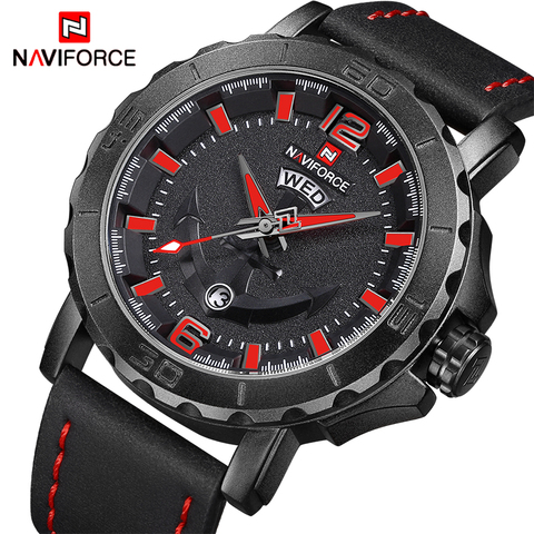 NEW Top Luxury Band NAVIFORCE Mens Watches Sport Quartz Watch Men Leather Strap Clock Male Military Wristwatch relogio masculino ► Photo 1/6