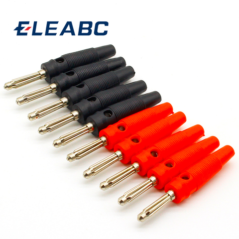5Pair/10Pcs Red and Black 4mm Solderless Side Stackable Banana Plug Connector Copper ► Photo 1/5