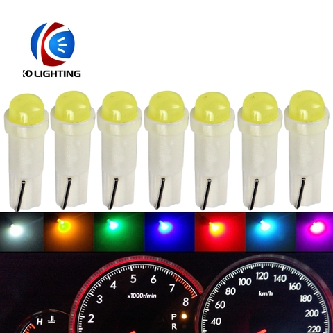 KD 50pcs T5 COB 1LED  T5 led car dashboard light instrument automobile door Wedge Gauge reading lamp bulb 12V cob  Car Styling ► Photo 1/6