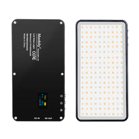 Pocket Aluminum Dimmable OLED Display 180 Pcs LED Video Light with Battery CRI96+ Bi-Color for Vlog DSLRs as Aputure AL-MX Iwata ► Photo 1/6