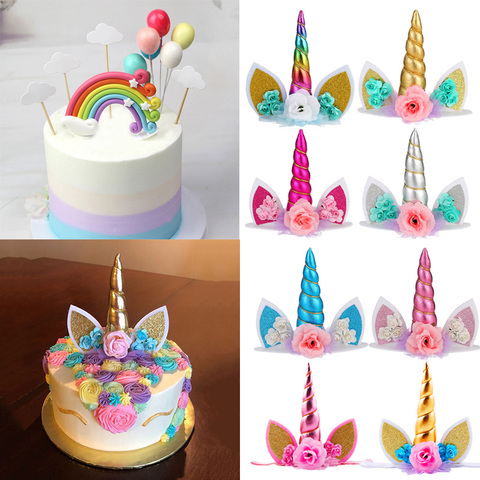 Unicorn Rainbow Cake Topper Unicorn Birthday Decorations Birthday Sign Cake  Topper Unicorn Party Decorations Kids Party Decorations 