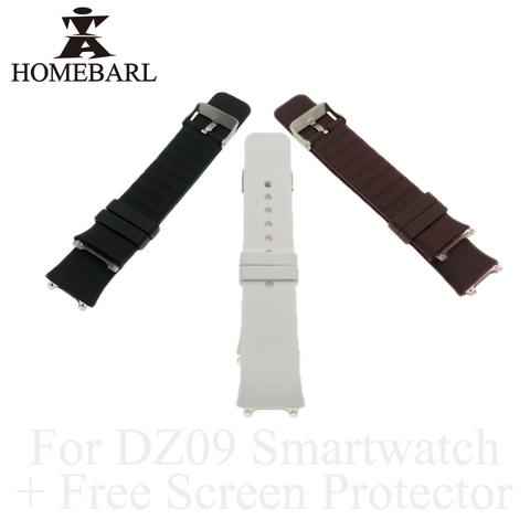 HOMEBARL Original DZ09 Smart Watch Strap DZ 09 Silicone Replacement Wrist Watch Band Strap Watchband Wristband +Free Screen Film ► Photo 1/6