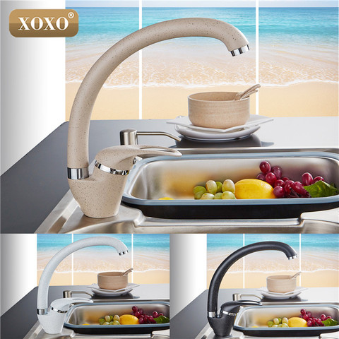XOXO  Modern Style Home Multi-color Copper Kitchen Faucet Cold and Hot Water Tap Single Handle Black White Khaki 3309BE ► Photo 1/6