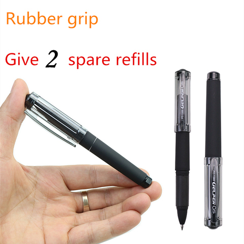 Black matte short gel pen give 2 refills free Rubber grip Non slip anti fatigue easy to carry pens ► Photo 1/6