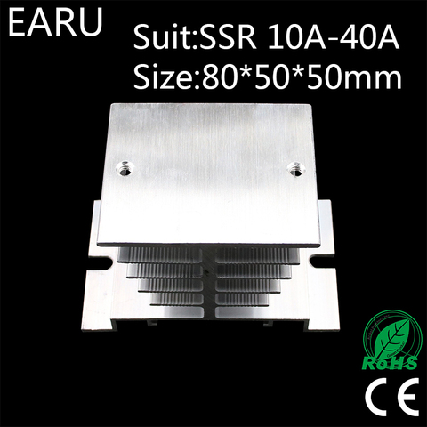 1 pcs New Aluminum Fins Single Phase Solid State Relay SSR 10A to 40A Aluminum Heat Sink Dissipation Radiator Newest  Rail Mount ► Photo 1/6