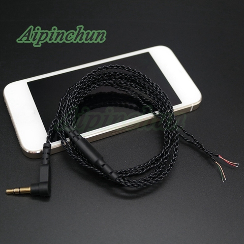Aipinchun 3.5mm 3-Pole Jack DIY Earphone Audio Cable Repair Replacement Headphone Wire 120cm Line Right Angle Connector AA0189 ► Photo 1/1