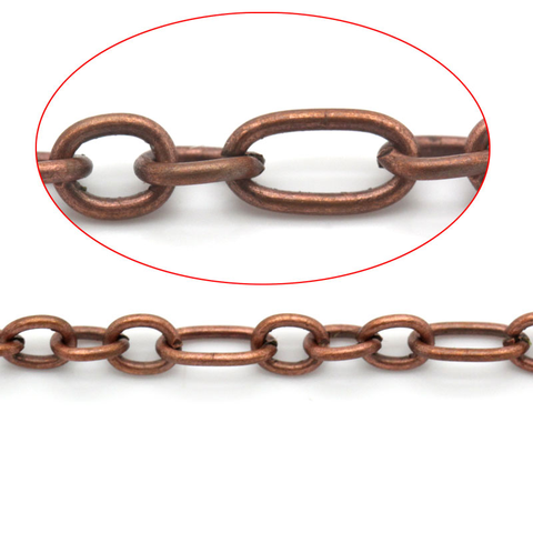 Doreen Box Lovely Link-Soldered Chains Findings Antique Copper 6.5x3.5mm(1/4