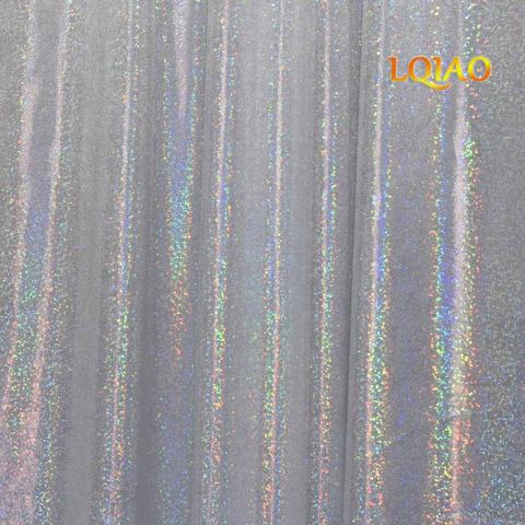 LQIAO 5x6ft Laser Silver Holographic Fabric Backdrop Glitter Curtain Photography Booth Photo Background Props Backdrop Makeup ► Photo 1/6