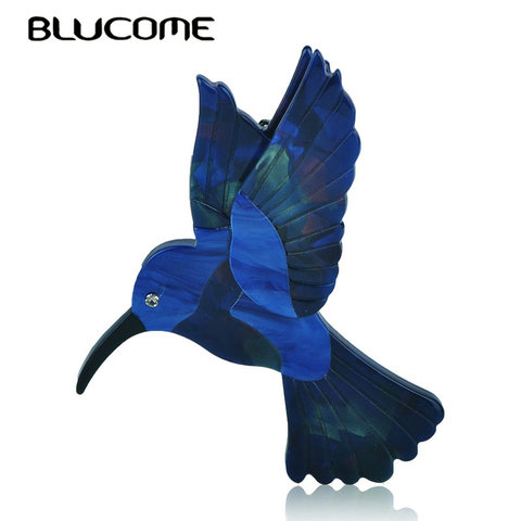 Blucome Fashion Blue Eagle Swallow Shape Brooches Natural Texture Acrylic Pin Jewelry For Girls Women Hat Scarf Coat Accessories ► Photo 1/6