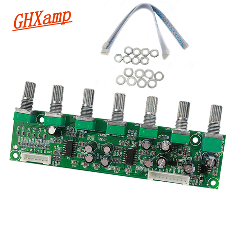 GHXAMP 5.1 Preamplifier Tone independent Channel Volume + Bass Frequency Adjustment 6 Way For 5.1 Amplifier DIY DC12-24V NEW ► Photo 1/6