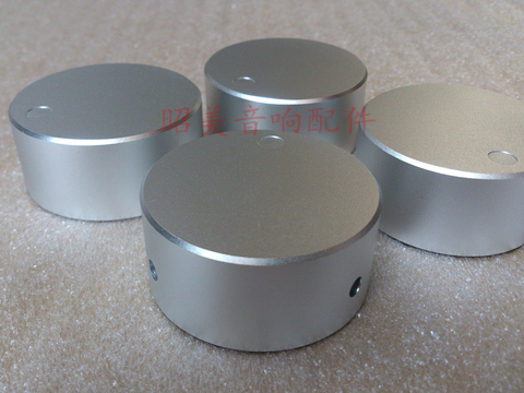 Silver and Black Diameter 48mm High 22mm Aluminum Solid Knob / Volume Potentiometer Knob / HIFI Audio Amplifier Knob ► Photo 1/1