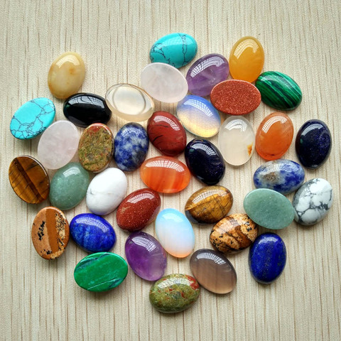 2017 Assorted Natural Stone Oval shape CABOCHON CAB 13x18mm mix Beads for jewelry making Wholesale 50pcs/lot  Free shipping ► Photo 1/6
