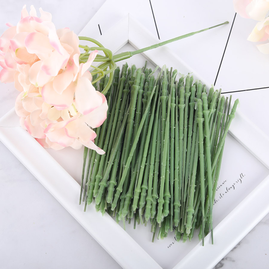 100pcs Green Floral Wire For Crafts Flower Making Artificial Green Flower  Stem Floral Material Accessoies For Wedding Decoration - AliExpress