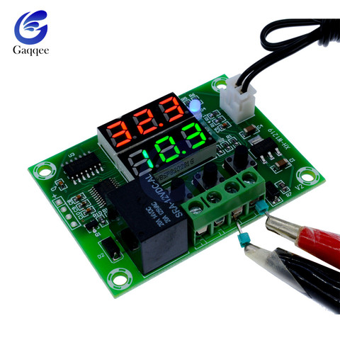 W1219 DC 12V Thermostat Relay Dual LED Digital Temperature Regulator Switch Controller Waterproof NTC Temperature Sensor Probe ► Photo 1/6