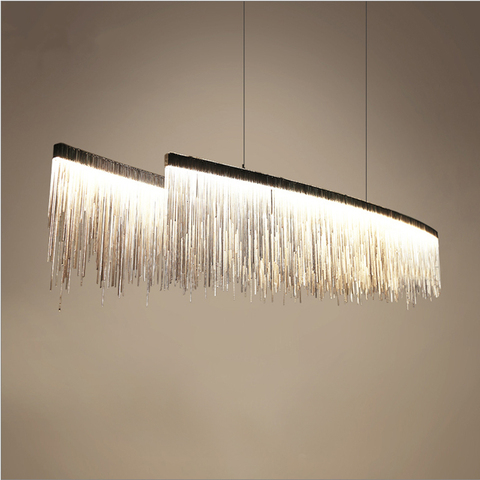Modern designer  Nordic tassel restaurant luxury chandeliers hotel engineering chain living room art hanging lights ► Photo 1/3