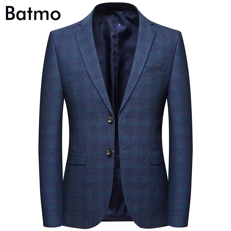 Batmo 2022 new arrival spring high quality cotton plaid casual blazer men,men's suits jackets ,casual jackets men 8120 ► Photo 1/6