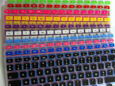 Silicone Euro EU Keyboard Silicone Keyboard Cover for MacBook Air Pro Retina 13 15 17 for Mac Book Laptop Skin-White 
