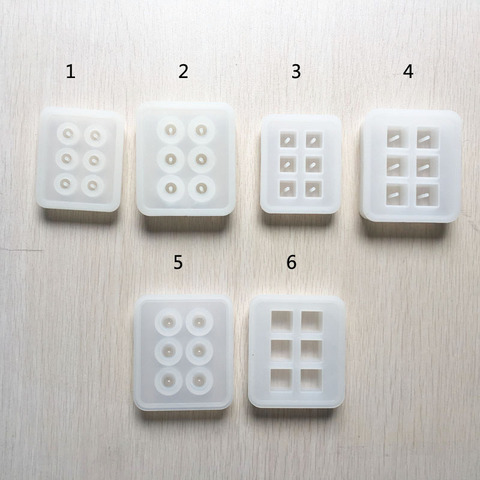 Transparent Rectangle Silicone Bead Mould Square Ball 6 Hanging Holes DIY Epoxy Jewelry Mold resin molds for jewelry ► Photo 1/6