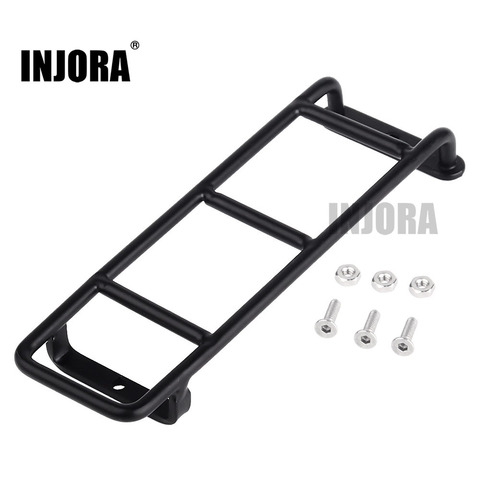 INJORA 1PCS Straight/Curved Metal Black Ladder Stairs for 1:10 RC Rock Crawler Traxxas TRX4 Axial SCX10 90046 D90 ► Photo 1/6