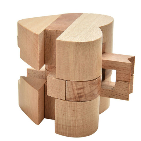 Educational Intelligence Game Luban Lock Valentine's Day Gift 3D Wooden Heart Shape Cube IQ Puzzle Brain Teaser Russia Ming Lock ► Photo 1/6
