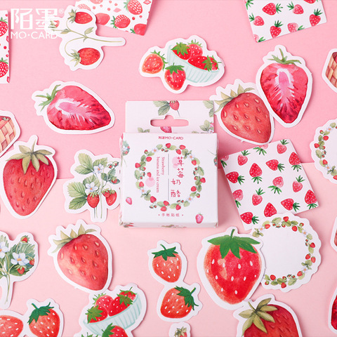 45pcs/pack Yummy Strawberry Decorative Stickers Scrapbooking Stick Label Diary Stationery Album Stickers Kids Gifts ► Photo 1/5