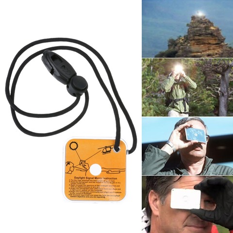Outdoor Survival Tool Mirror Emergency Kit Reflective Survival Signal Mirror with Whistle Camping Equipment for Long Distance ► Photo 1/6