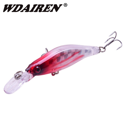 WDAIREN 1Pcs Laser Minnow Fishing Lure Floating Artificial Hard Bait 3D Eyes 8cm 6.3g Fishing Wobblers Crankbait Minnows WD-215 ► Photo 1/1