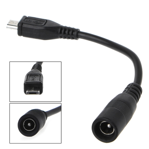 Free shipping 5.5x2.1mm DC Power Plug Waterproof Jacket Female To Micro USB Male Adapter Cable ► Photo 1/6