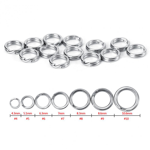 50pcs/100pcs Stainless Steel Fishing Ring Split Clip Swivel Double Loop Quick Change Hook Connector carp fishing Accessory Tools ► Photo 1/6