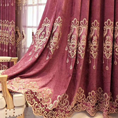 Slow Soul Raindrops Chenille Curtain Luxury Living Room Curtains Tulle Europe Embroidered Flannel For Bedroom Coffee Blue Purple ► Photo 1/1