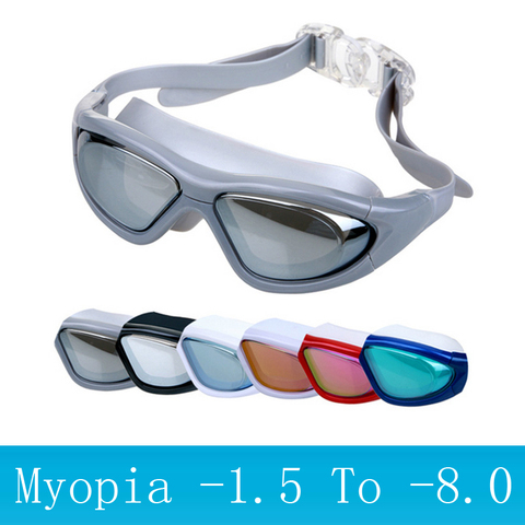Adults Swimming goggles myopia Diving mask Anti-Fog Sports Big frame prescription Swim eyewear Degree Optical Waterproof glasses ► Photo 1/6
