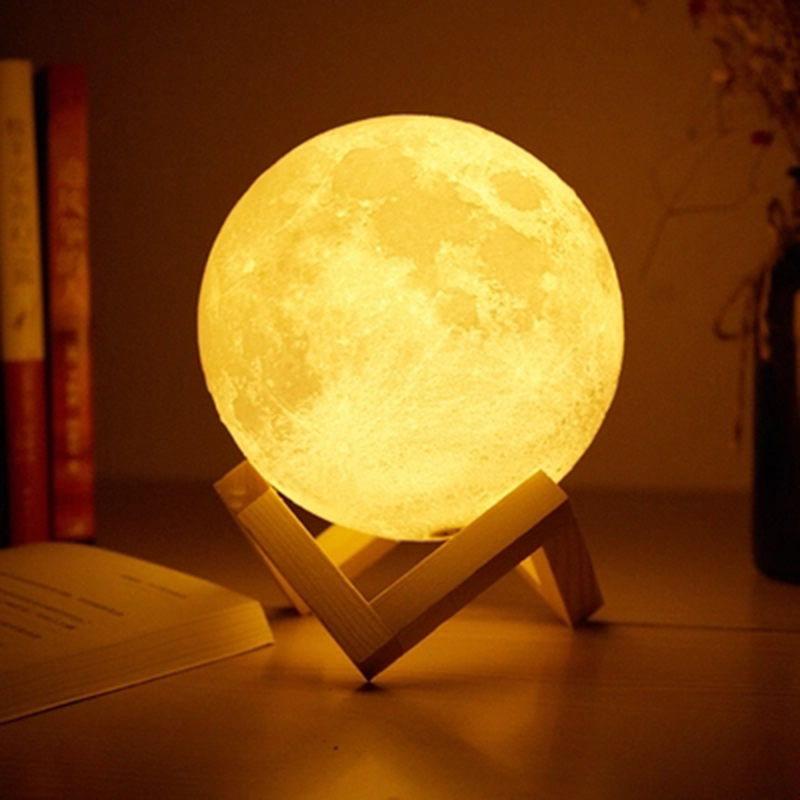 3D Moon Lamp 16 Color Changing Touch Desk Night Light Bedroom Home Decor 