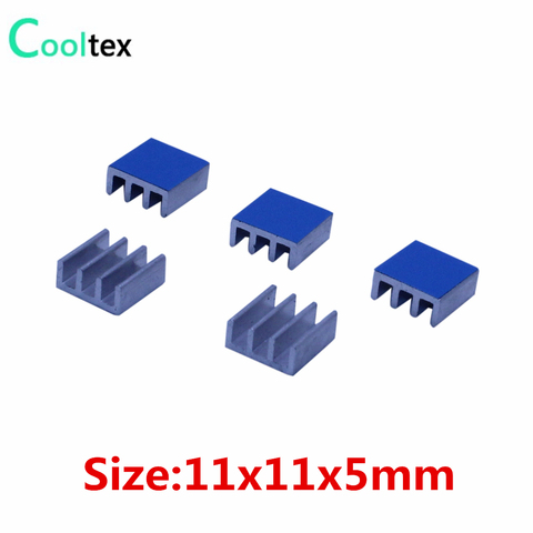 50pcs 11x11x5mm  Aluminum Heatsink Radiator heat sink Cooling Cooler For Electronic Chip IC RAM LED With Thermal Conductive Tape ► Photo 1/5